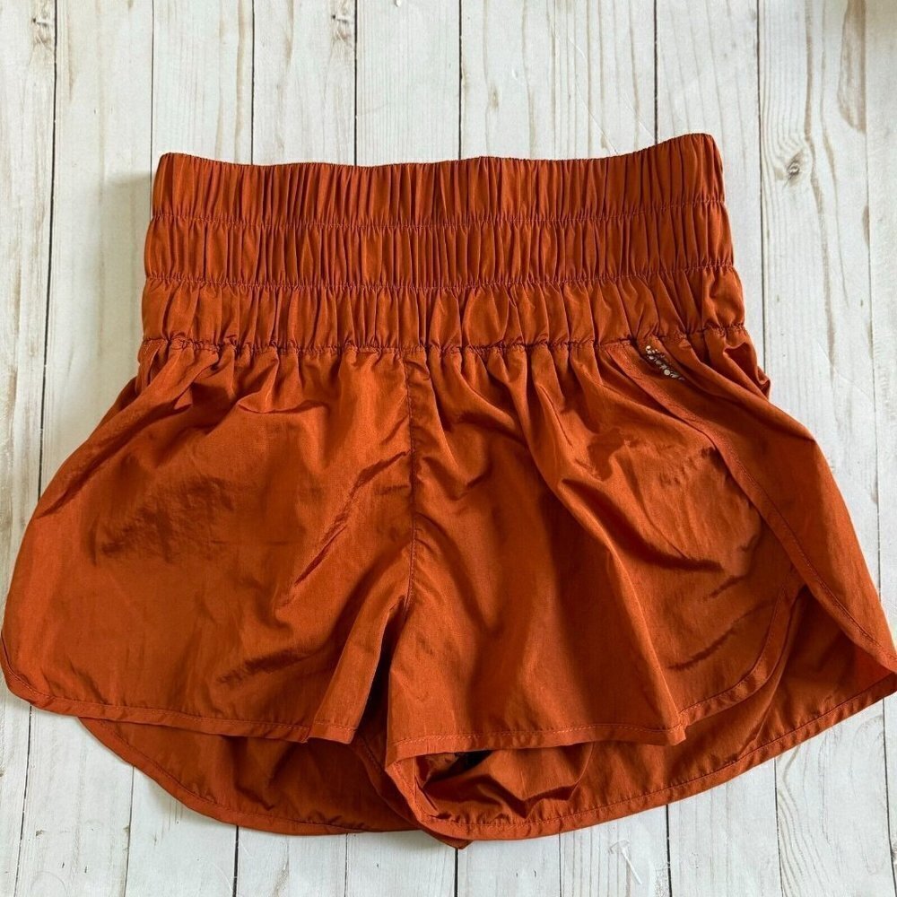 FP Movement Women's The Way Home Shorts Relaxed Fit Pull On Russet Orange Medium